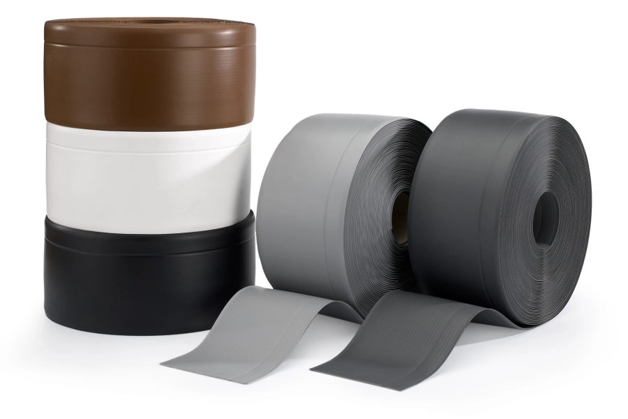 Flexible PVC Skirting Board 100x25 MM x 10 M Length Soft Trim Strip for Floor & Wall Edge Finishing