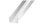 PVC U Channel Profile Edge Trim 1 M / 39.37 Inch Length White Rigid Plastic Edge Protector Cezar