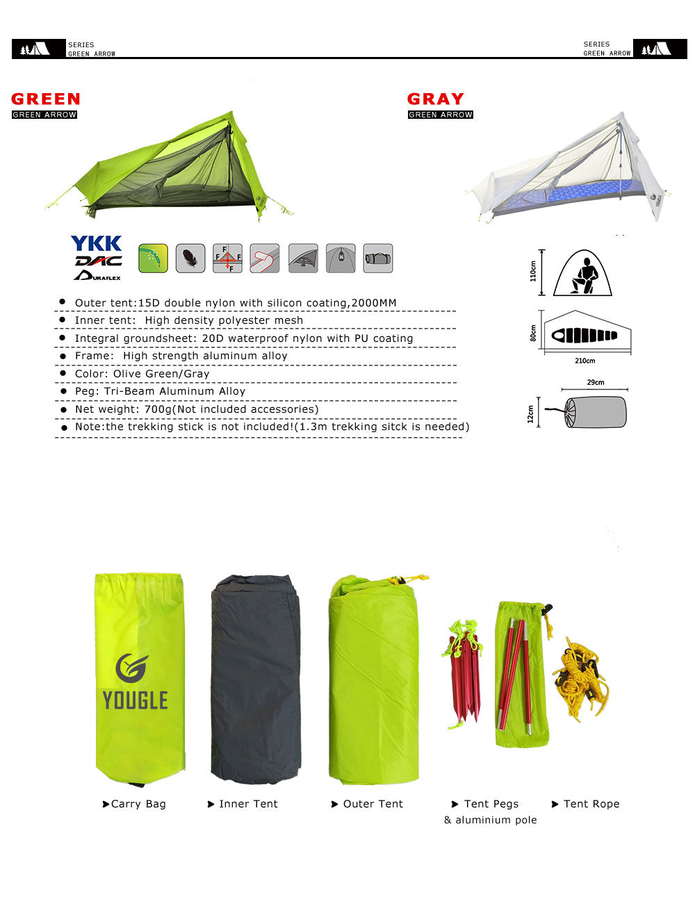Yougle One Person Lightweight Tent