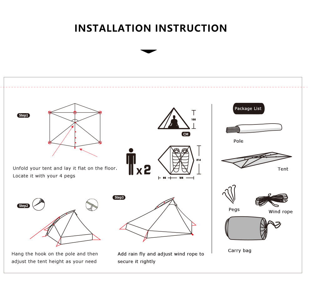 Yougle Two Person Lightweight Tent