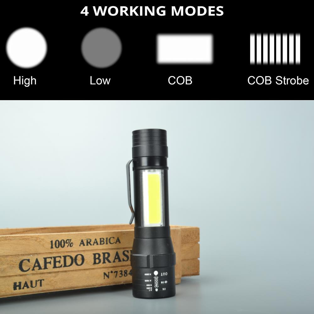 T6 / COB Tactical Military LED Flashlight - With Charger