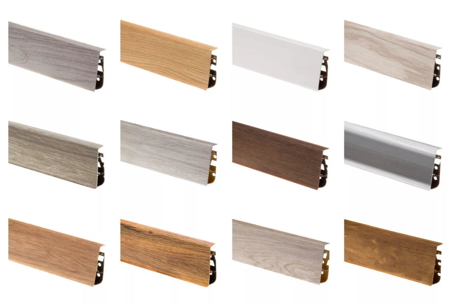 PVC Skirting Board Cable Cover 75 MM x 2500 MM Length Flexible Edge Wood Effect Profile Hi Line
