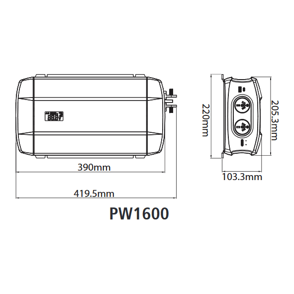 Projecta PW1600 12V 1600W Pro-Wave Pure Sine Wave Inverter