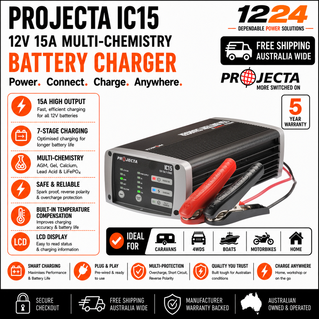 Projecta IC15 15A Intelligent Multi-Chemistry Battery Charger