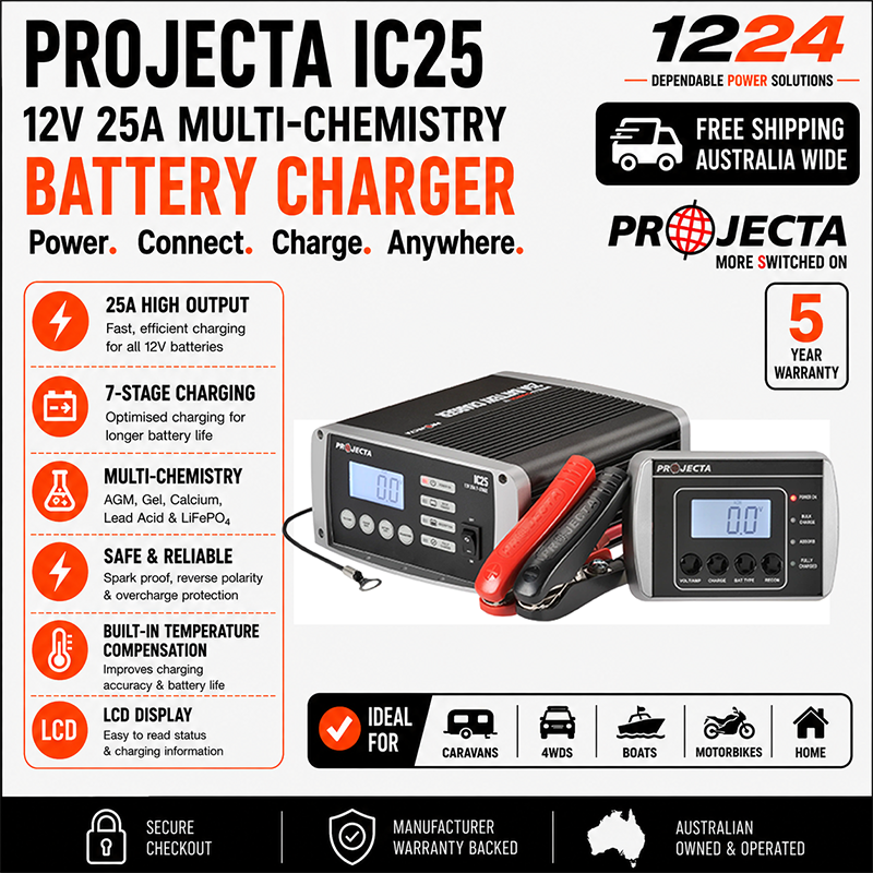 Projecta IC25 25A Intelligent Multi-Chemistry Battery Charger