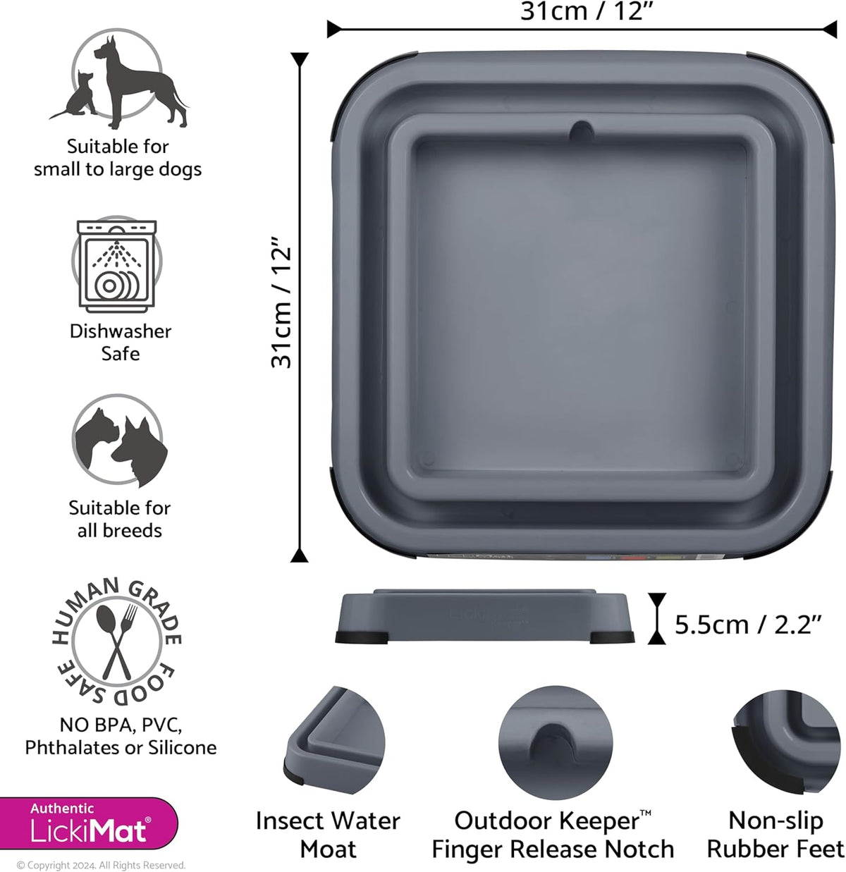 LickiMat Outdoor Keeper Dog Food Bowl Feeding Station Non Slip