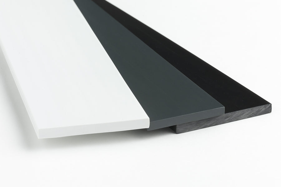 1m & 2.5m Length – PVC Plastic Flat Bar Black White Anthracite Strip TW