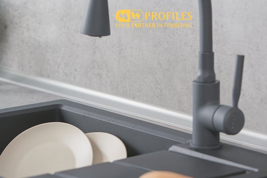 PVC Worktop Edging Profile 33 MM x 2.5 M Length Splashback Trim Kitchen Bathroom Accessory