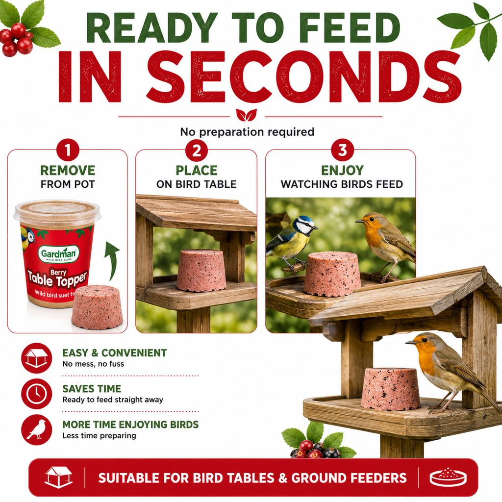 Gardman Table Toppers Berry High Energy Wild Bird Treats Food
