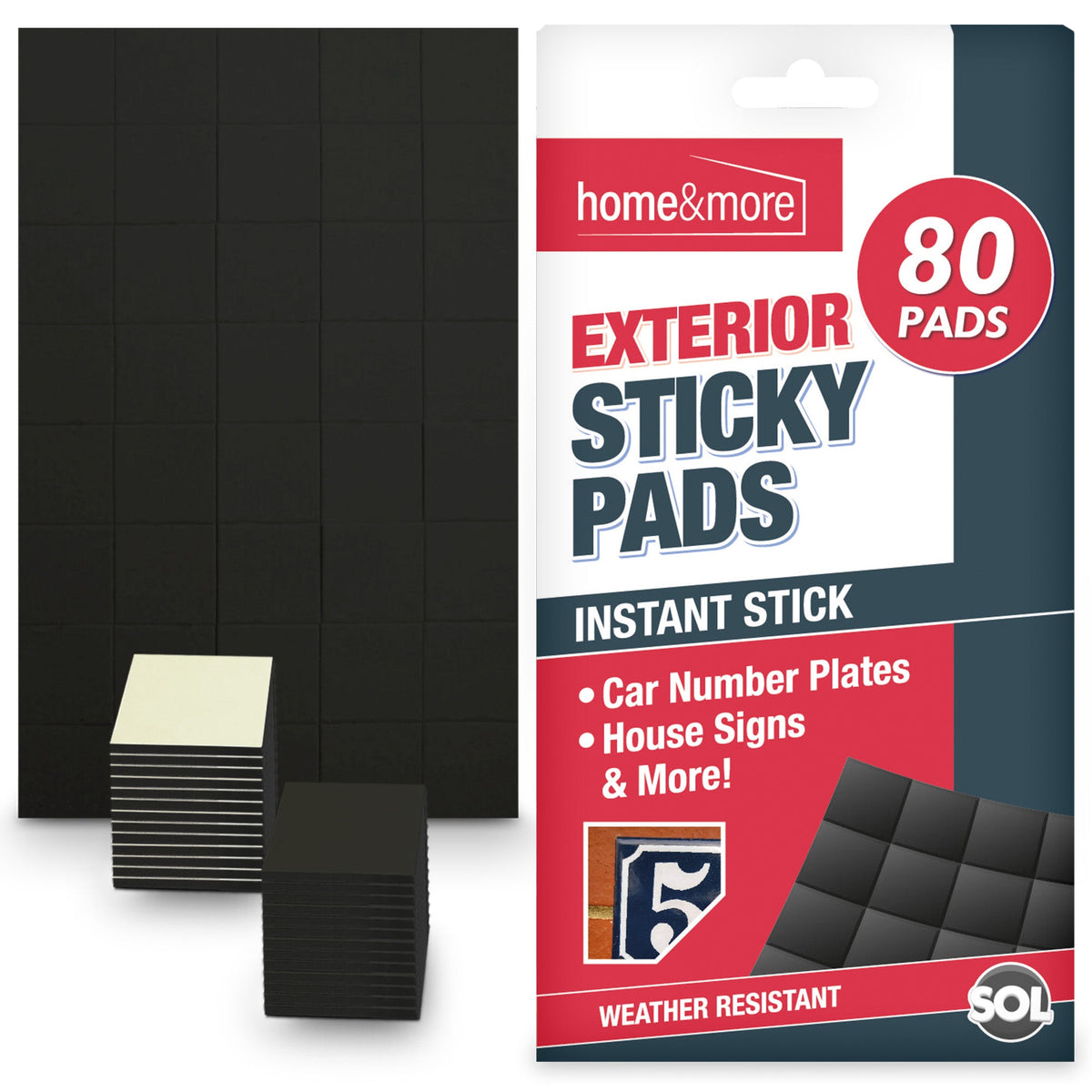 80-320pk Exterior Sticky Pads | Double Sided Self Adhesive Foam Squares