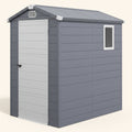 ResiHaven 4.5' x 6' Aluminum Frame Storage Shed with Galvanized Foundation, Light Grey