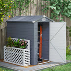 ResiHaven 4.5' x 6' Aluminum Frame Storage Shed with Galvanized Foundation, Light Grey