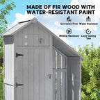 Outsunny Garden Outdoor Storage Shed 3 Shelves Tilt Roof w/ Firewood Rack Log Carrier, 129L x 51.5W x 180H cm