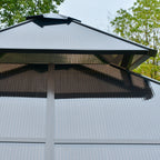 10' x 10' Hardtop Gazebo with Polycarbonate Roof & Netting, Beige