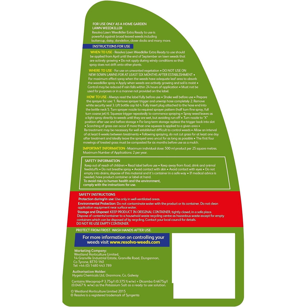 Resolva Lawn Weedkiller 1L Ready to Use