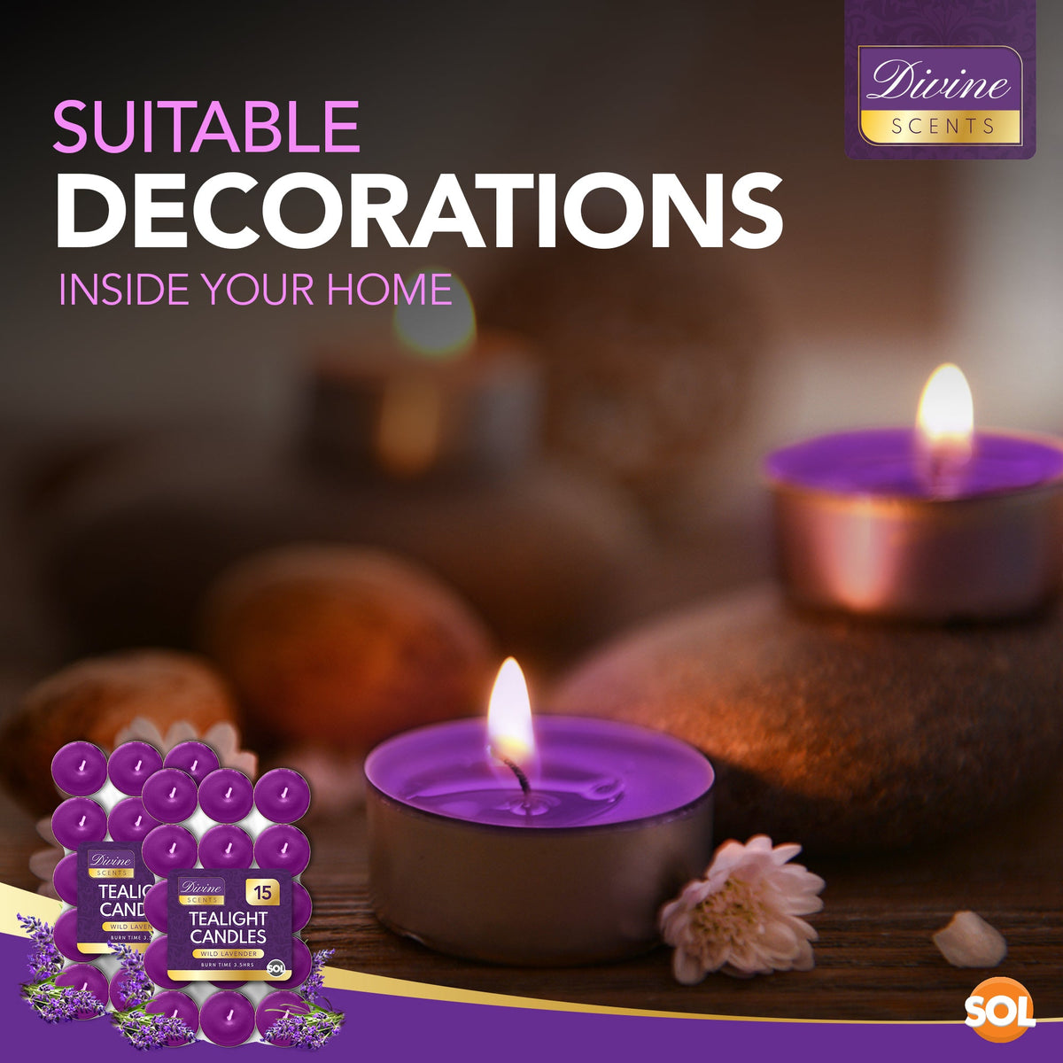 Scented Tea Light Candles | 4 Hour Burn Fragrance | 15-30 Pack