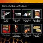 Exo Terra Bearded Dragon Vivarium Accessory Kit with Heating, UVB & Substrate