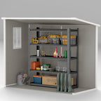 ResiHaven 8' x 4' Resin Storage Shed for All Seasons, Light Grey