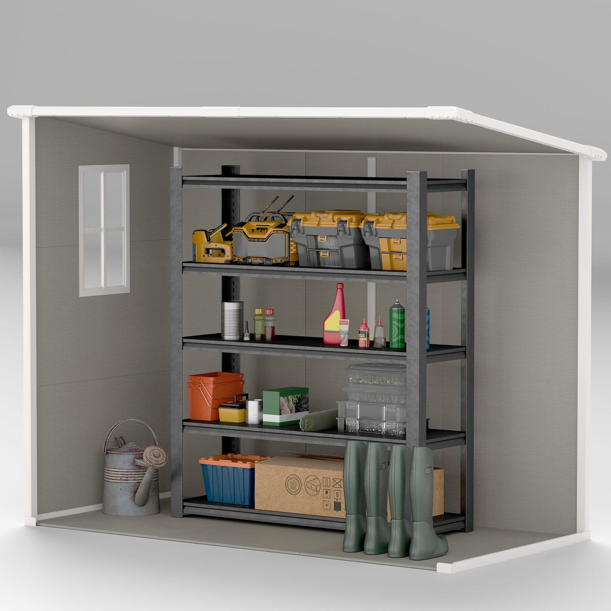 ResiHaven 8' x 4' Resin Storage Shed for All Seasons, Light Grey