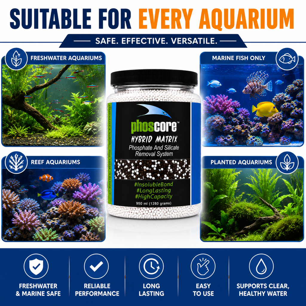 BlueShark PhosCore Phosphate & Silicate Remover Media for Aquariums 640g/1280g