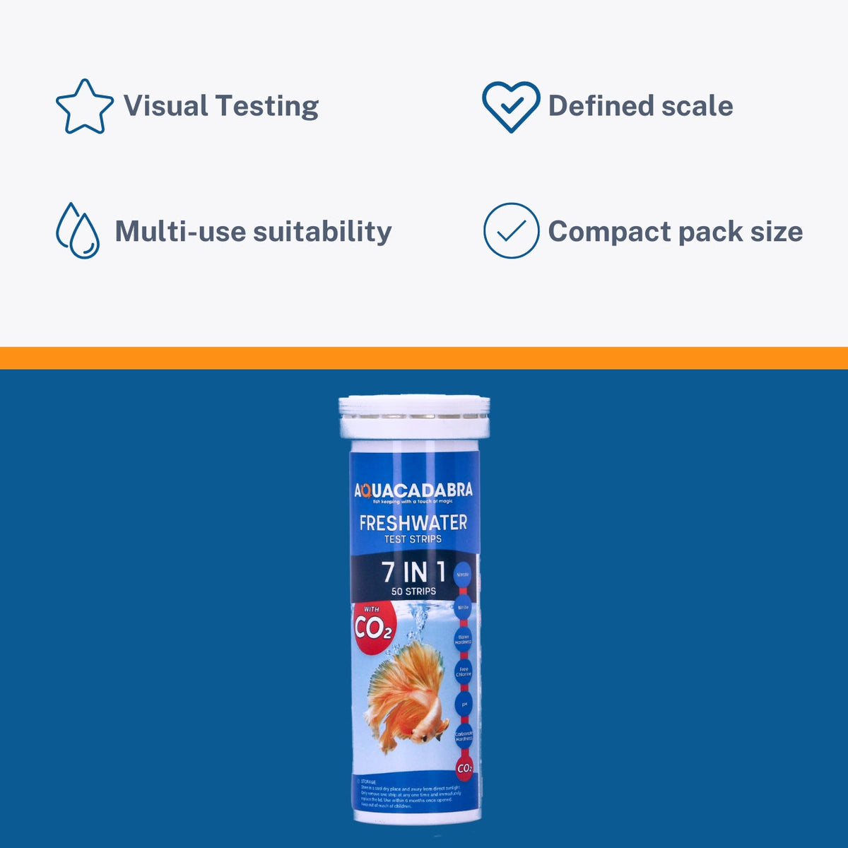 Aquacadabra Aquarium 7 in 1 Test Kit, 50 Strips