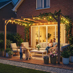 PerArbor 4 x 3 m Wooden Pergola Kit, Garden Pergola Gazebo Grape Trellis with Triangle Supports