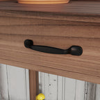 Potting Bench Table with Storage Shelves, Removable Sink, Faucet and Drawer, Dark Brown