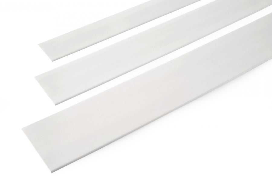6m Length – White PVC Flat Architrave Trim Plastic Bar Strip Roll Various Sizes