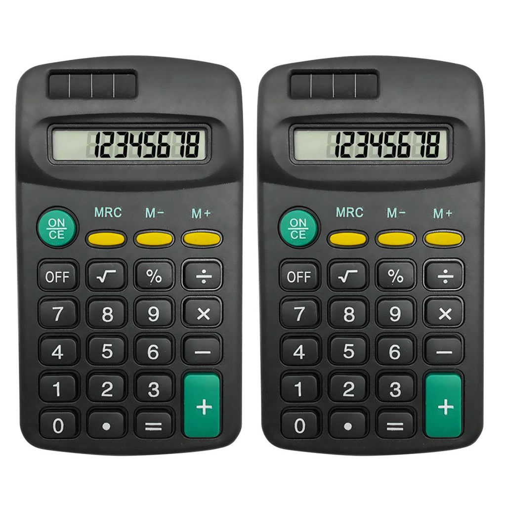 Mini Pocket Calculator | 8 Digit Display for Home, Office, School | 2 pack