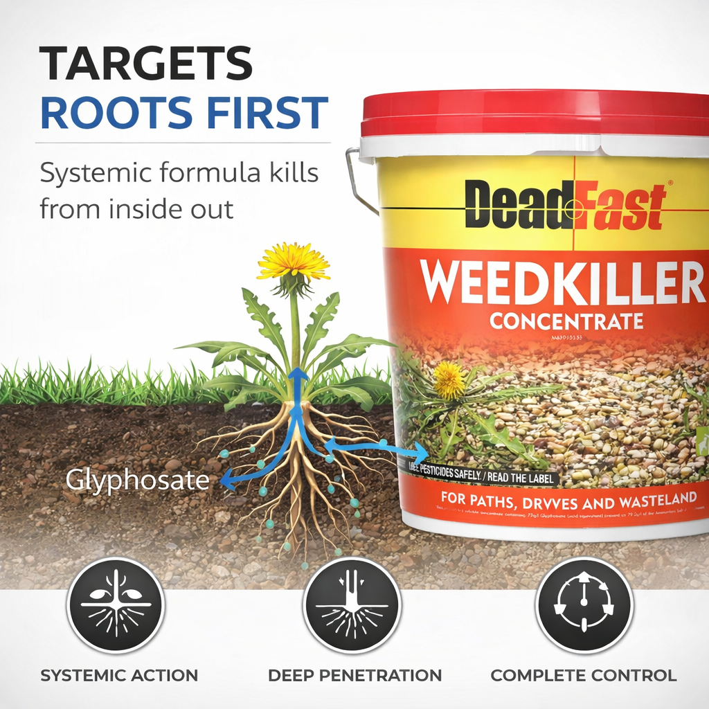 Deadfast Weedkiller Concentrate for Paths and Drives 12x 100ml Tub