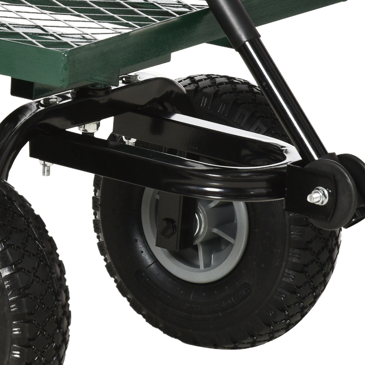 Heavy Duty Garden Wagon with 10" Wheels and Rotating Handle, 330 lb Capacity, Black