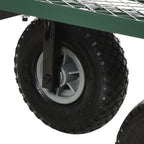 Heavy Duty Garden Wagon with 10" Wheels and Rotating Handle, 330 lb Capacity, Black
