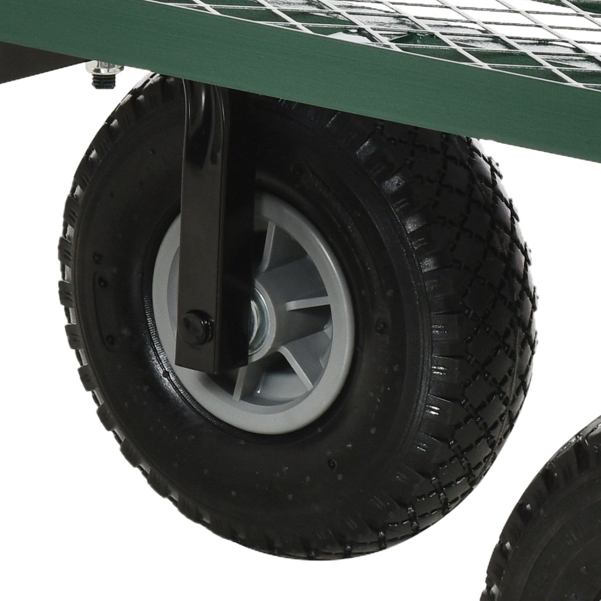 Heavy Duty Garden Wagon with 10" Wheels and Rotating Handle, 330 lb Capacity, Black