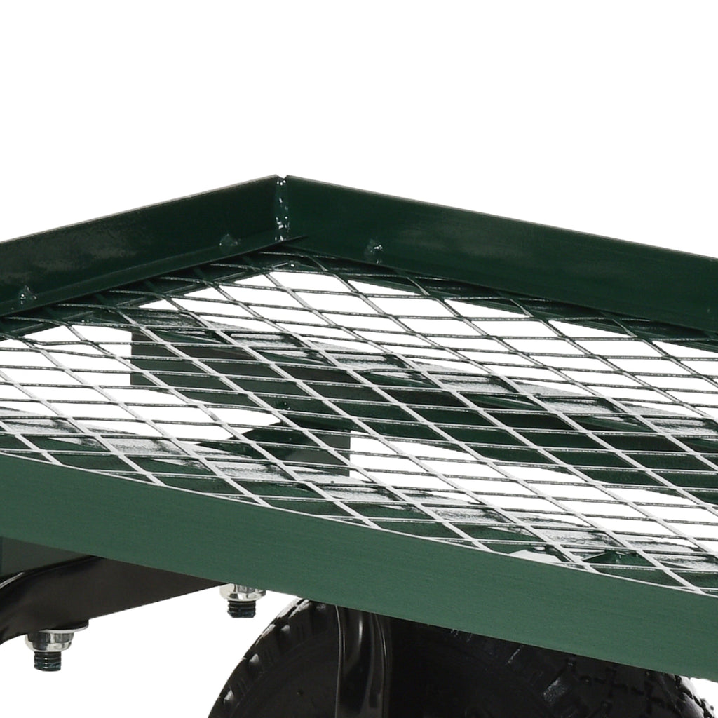 Heavy Duty Garden Wagon with 10" Wheels and Rotating Handle, 330 lb Capacity, Black
