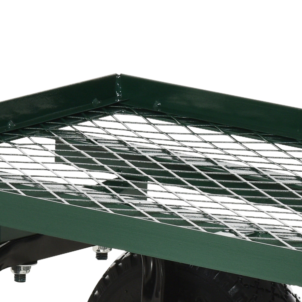 Heavy Duty Garden Wagon with 10" Wheels and Rotating Handle, 330 lb Capacity, Black