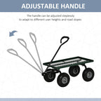 Heavy Duty Garden Wagon with 10" Wheels and Rotating Handle, 330 lb Capacity, Black