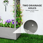 Wood Raised Garden Bed with Trellis, Hanging Roof, Drainage Holes and Liner,43.3" x 17.3" x 44.9", Grey