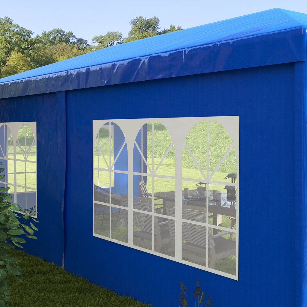 10' x 20' Large Party Tent with Removable Windows & Canopy, Blue