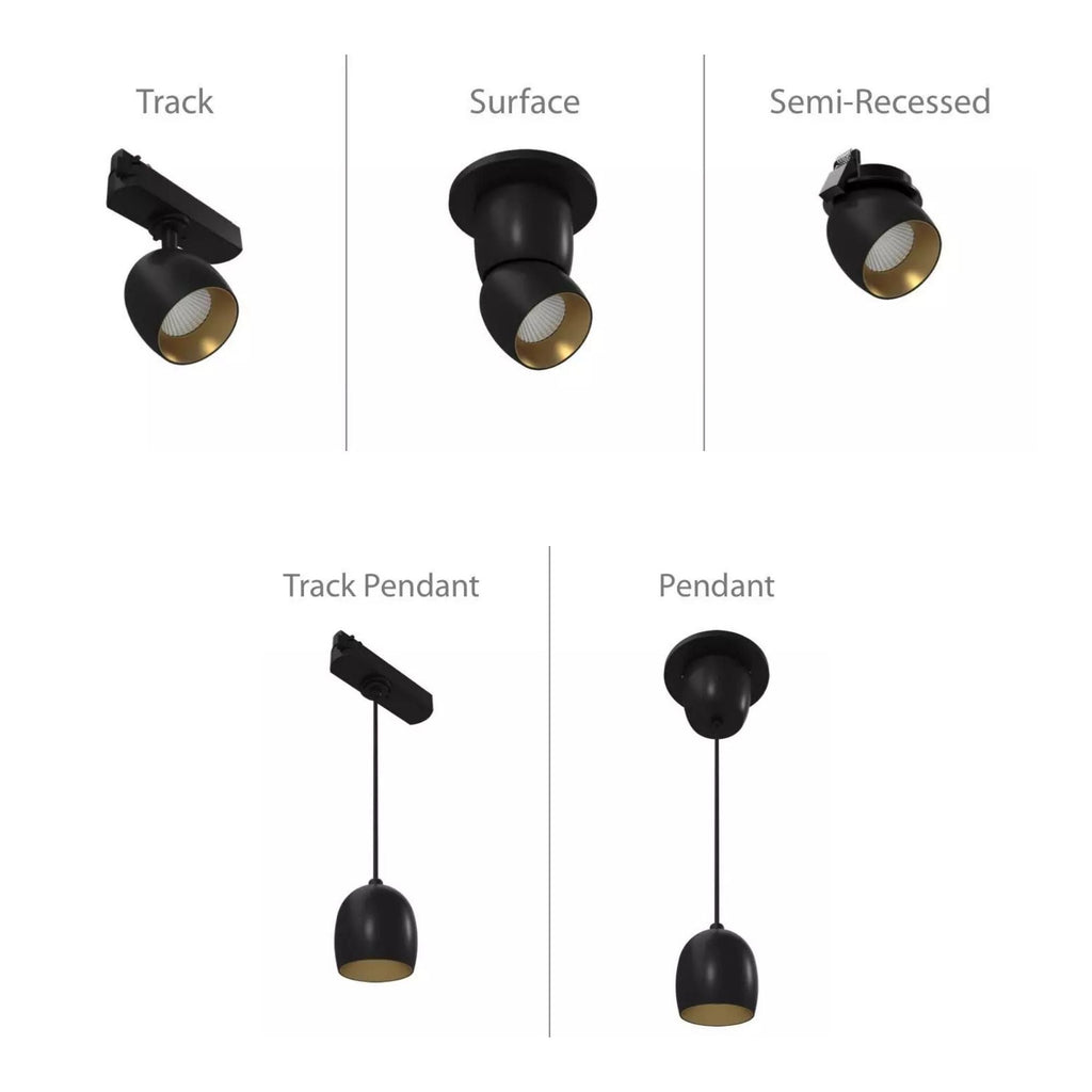 RAB ARC Surface Mount Spot, Black, 3000K, 776 Lumens, 36° Optics