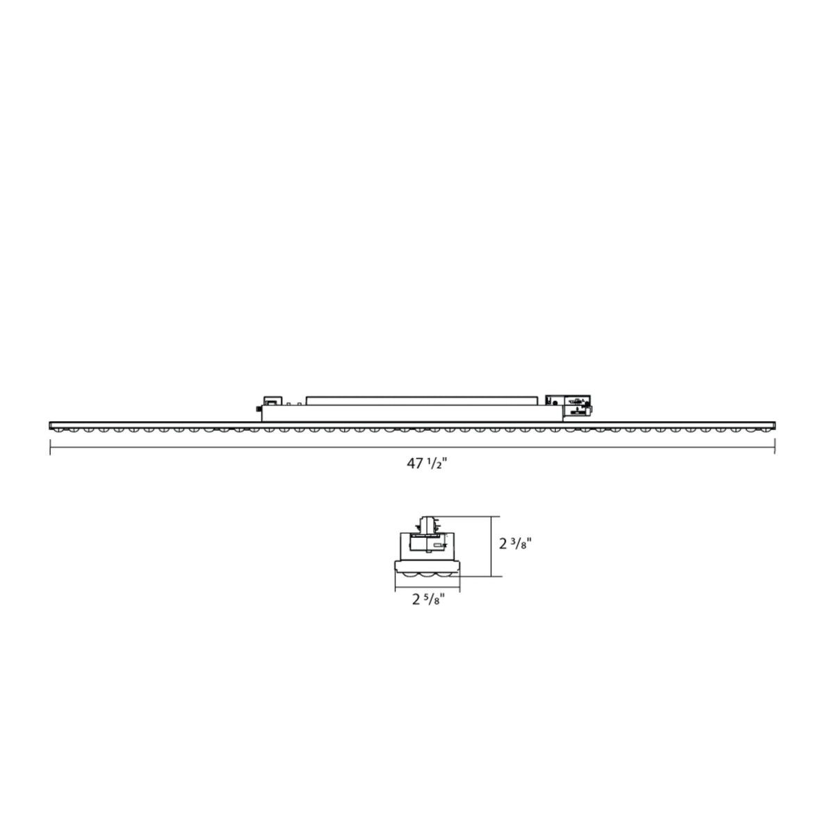 RAB TKBEAM4B 4ft Linear Track Head, H-Type, Black, Selectable CCT, 8190 Lumens, 90° Optics
