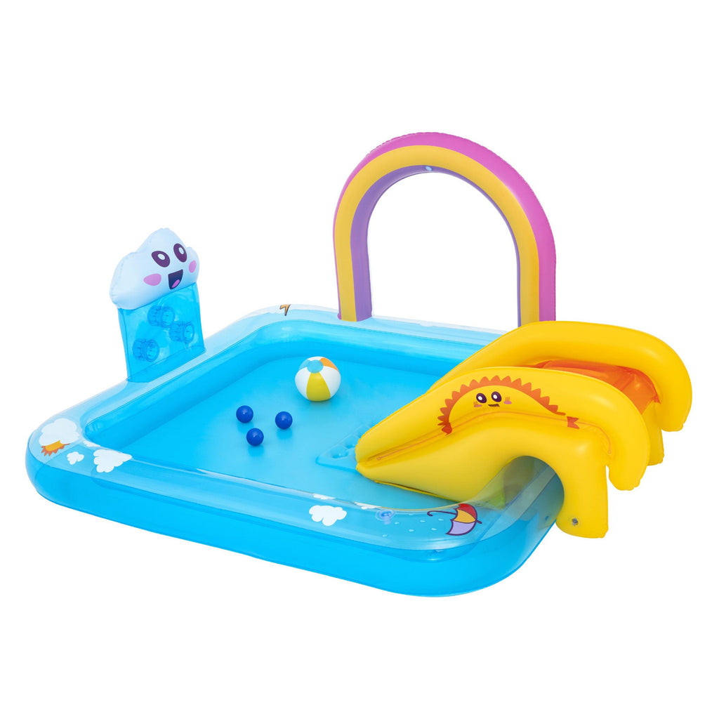 Rainbows 'n' Rays Inflatable Paddling Pool with Play Centre