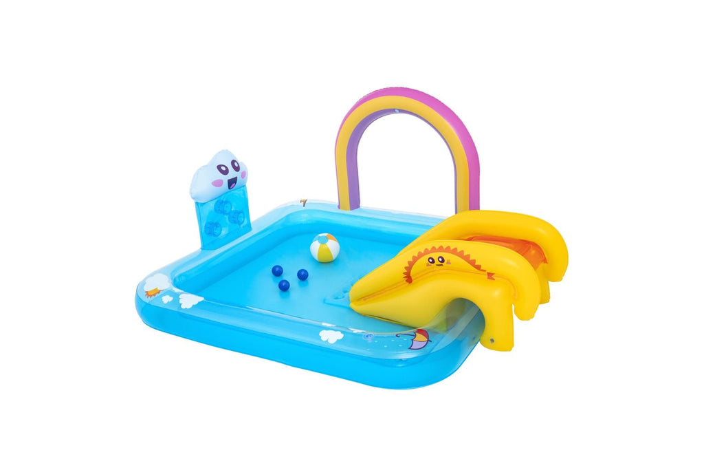 Rainbows 'n' Rays Inflatable Paddling Pool with Play Centre