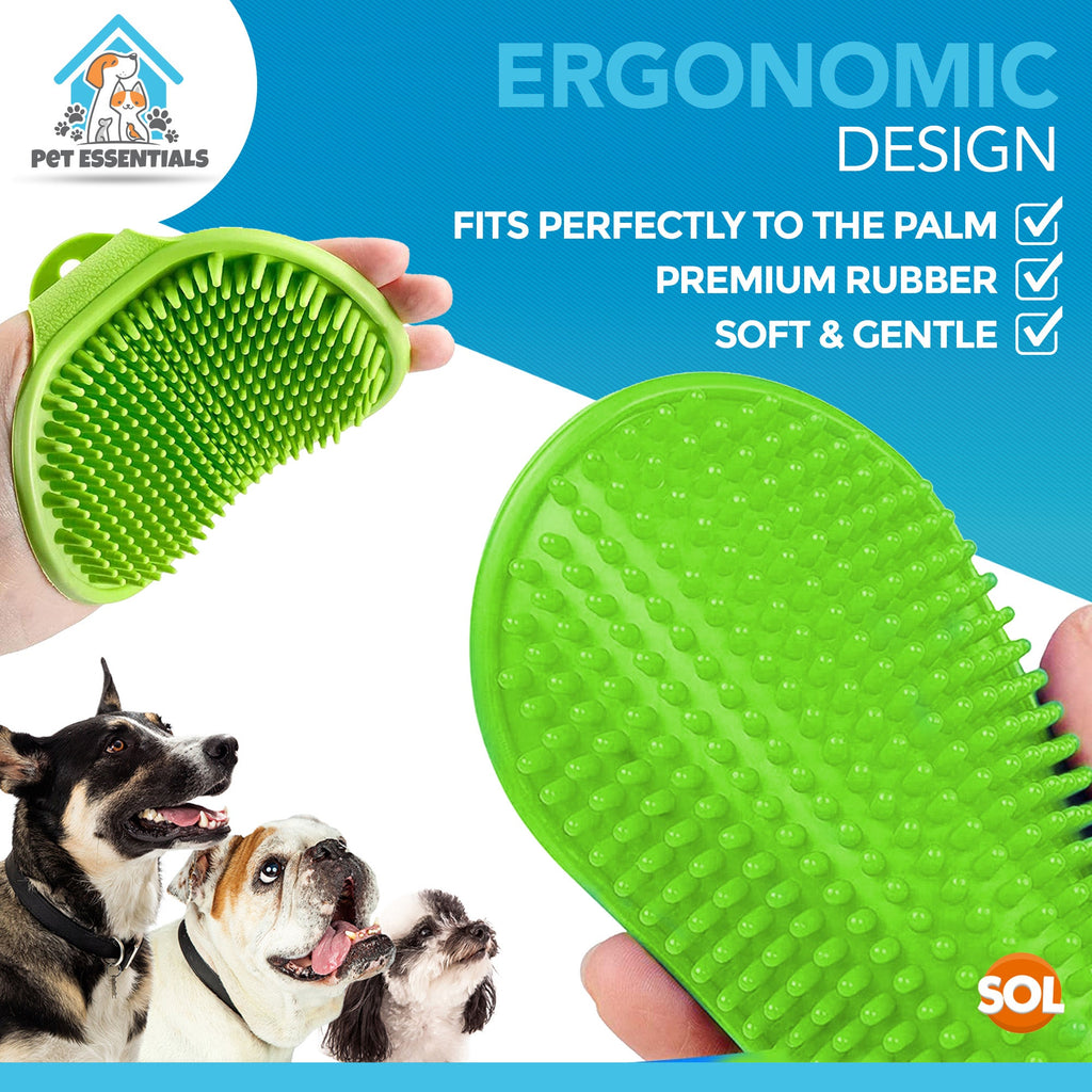 Dog Grooming Mitt Glove Brush Cat Hair Remover Deshedding