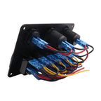 Exotronic 12/24V 6x LED Rocker, Voltmeter, Accessory/Cigarette, Dual USB Socket Marine Switch Panel