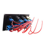Exotronic 12/24V 8x LED Rocker, Voltmeter, Dual Accessory/Cigarette, Dual USB Socket Marine Switch Panel