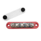 Exotronic 150A Red 5x M6 Stud Busbar with Cover
