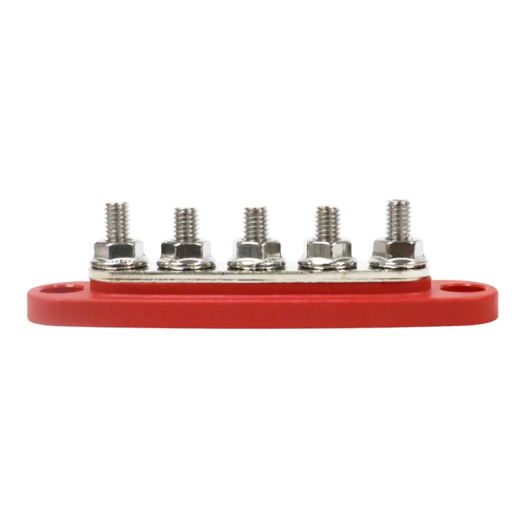 Exotronic 150A Red 5x M6 Stud Busbar with Cover