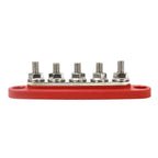 Exotronic 150A Red 5x M6 Stud Busbar with Cover