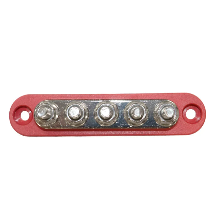 Exotronic 150A Red 5x M6 Stud Busbar with Cover