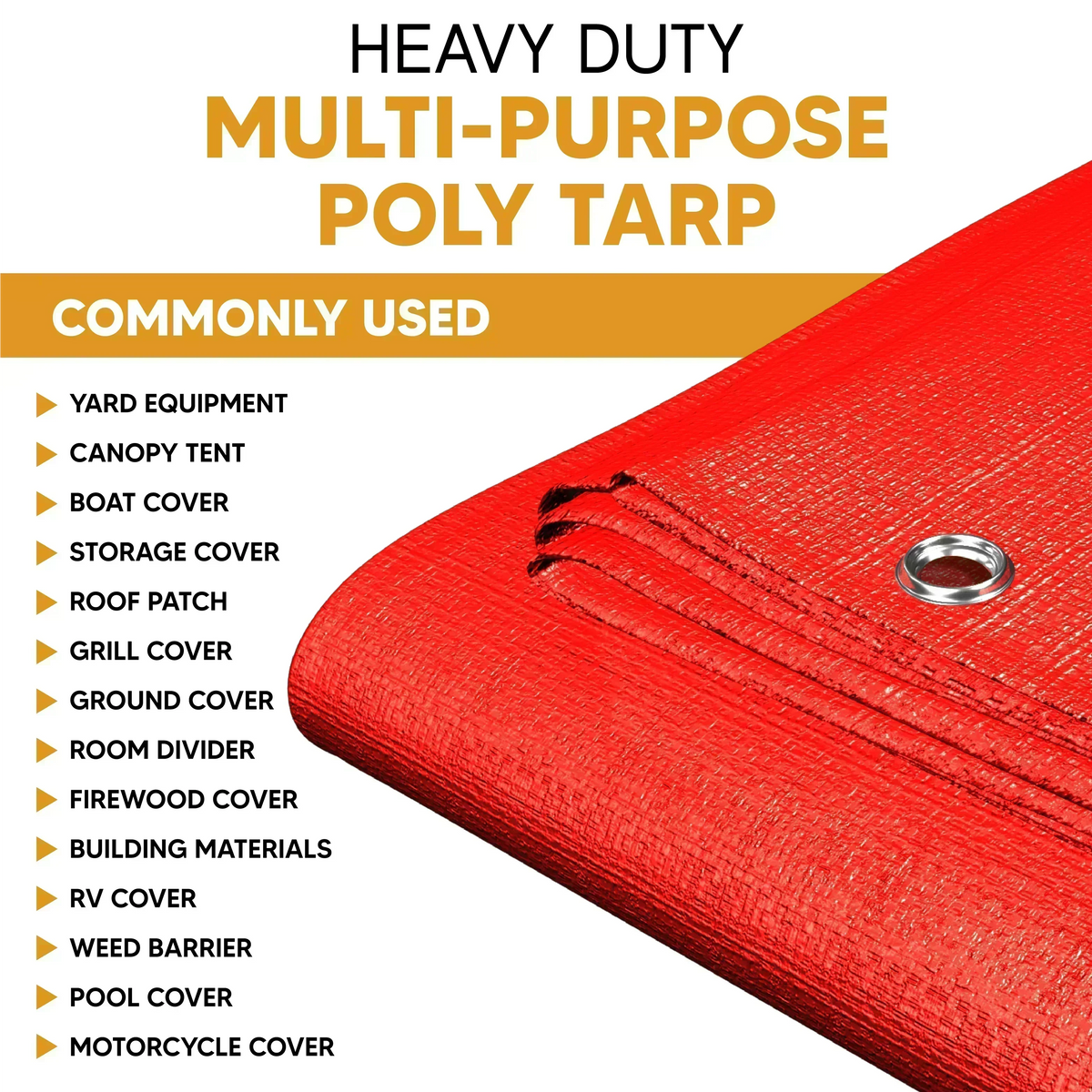 Red Poly Tarp 20' x 20' - Case of  2